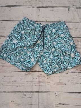 Vilebrequin Blue White Oursinade Sea Urchin Print Moorea Swim Trunks XL